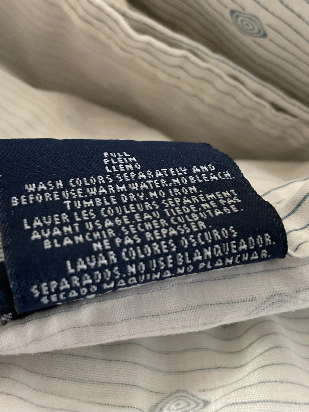 Ralph Lauren FOLKSTONE White Blue Diamond Full Flat Sheet - Vintage